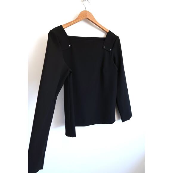 COP COPINE PARIS Sabik Square Neck Studded Crepe Top YOOX Garmentory 40 L $300 - Picture 4 of 15